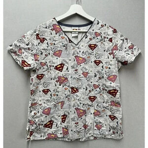 Women's DC‎ Comics Supergirl Scrub Top Vet Nurse Doctor Size Medium